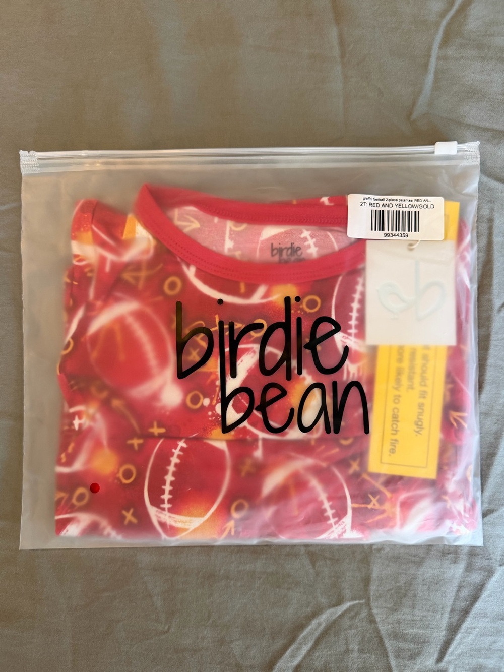 Birdie Bean Kids Red Football Pajama Set